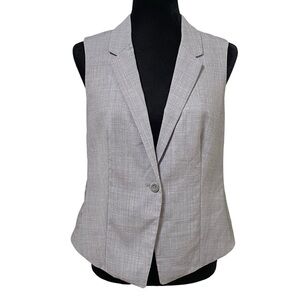 J. Jill Gray Wool Tailored Vest One Button Y2K 90s Petite Small